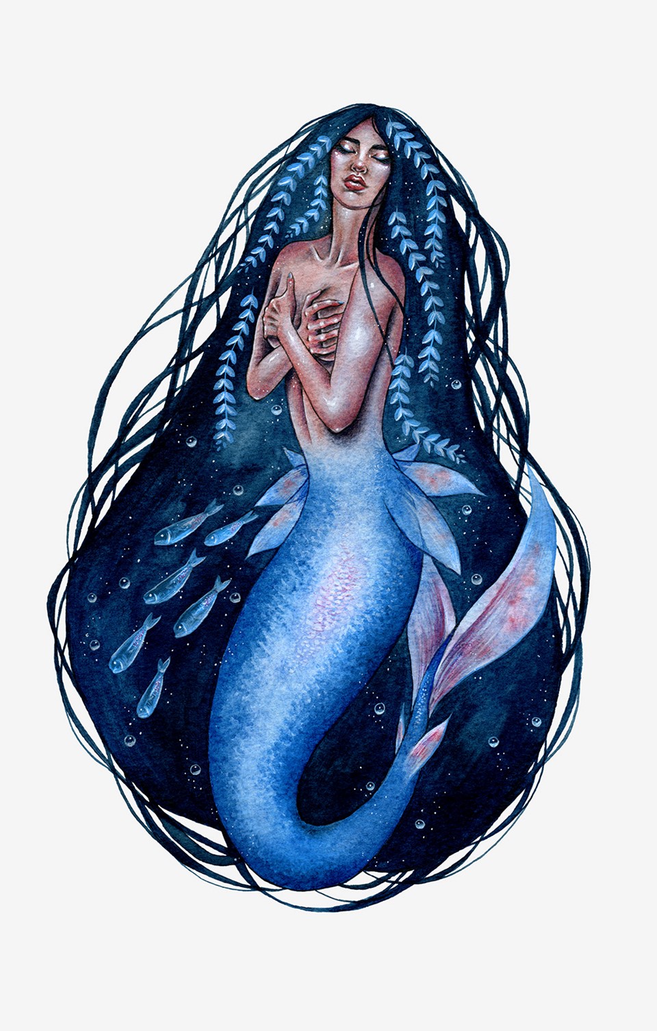 a mermaid illustration by artist Holly Khraibani